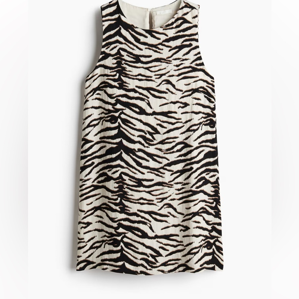 H&M Black and White Animal Print Dress NWT